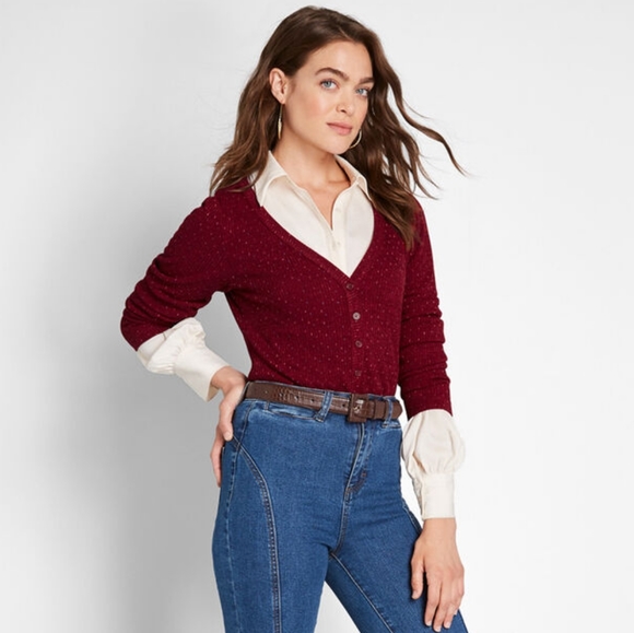 Modcloth Sweaters - Modcloth Spot On Ribbed Cardigan